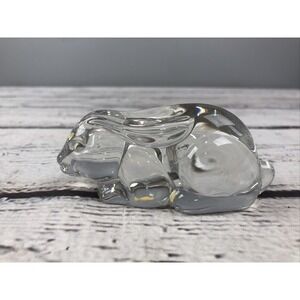 Princess House Lead Crystal Bunny Rabbit Paperweight Figurine 4" Long NIB #814